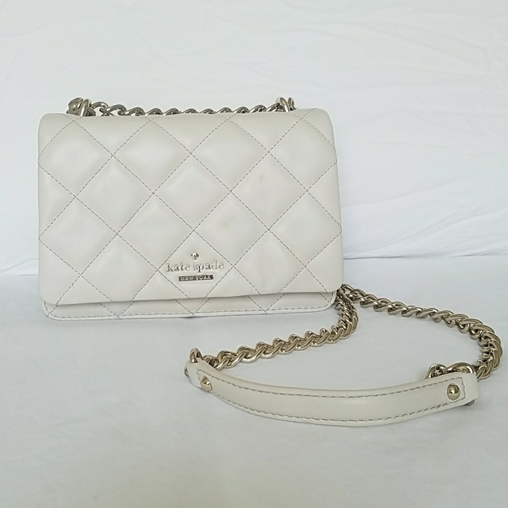 Reposhing this Kate Spade White Quilted Crossbody Bag
